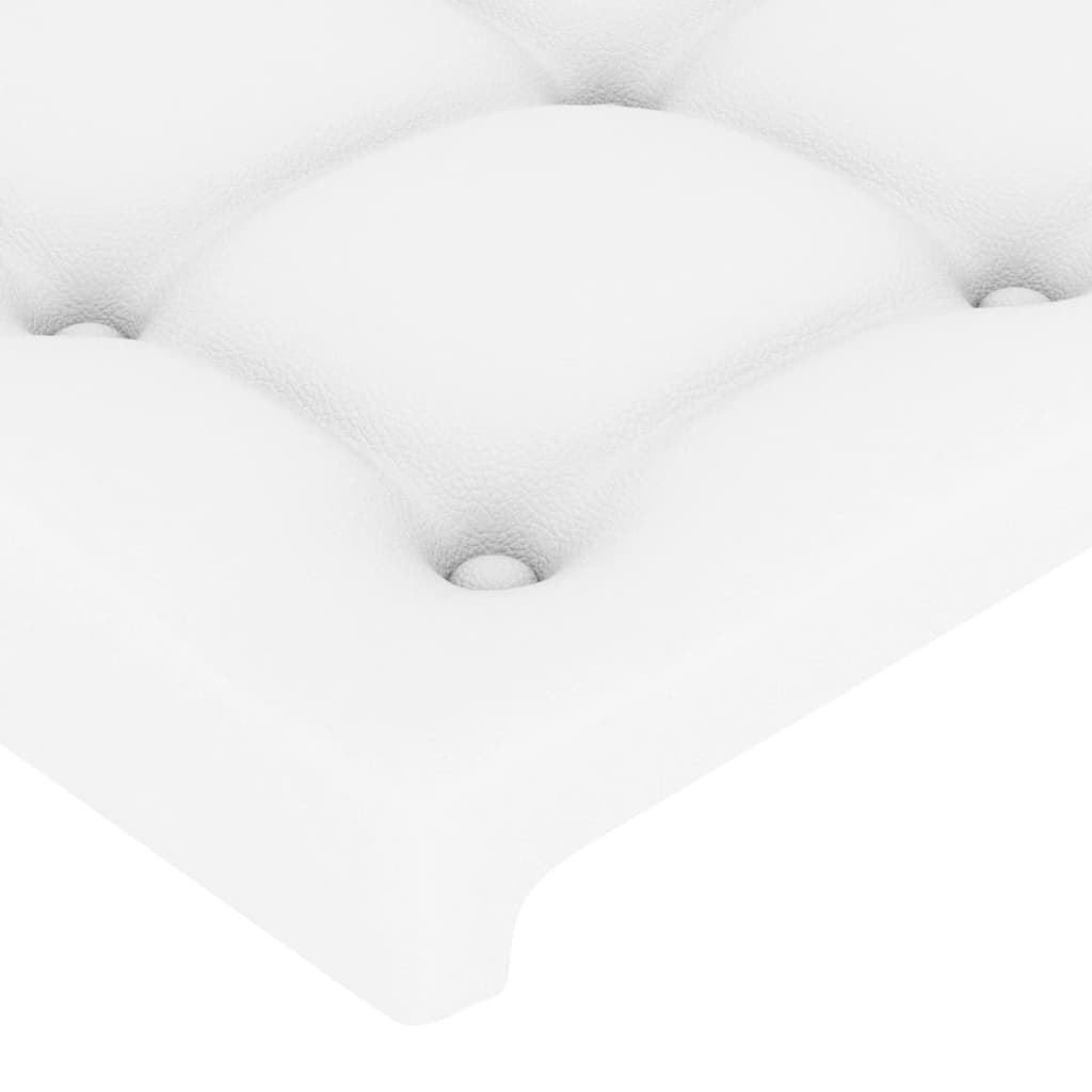 Zagłówek do łóżka z LED, biały, 147x16x118/128cm sztuczna skóra Lumarko!