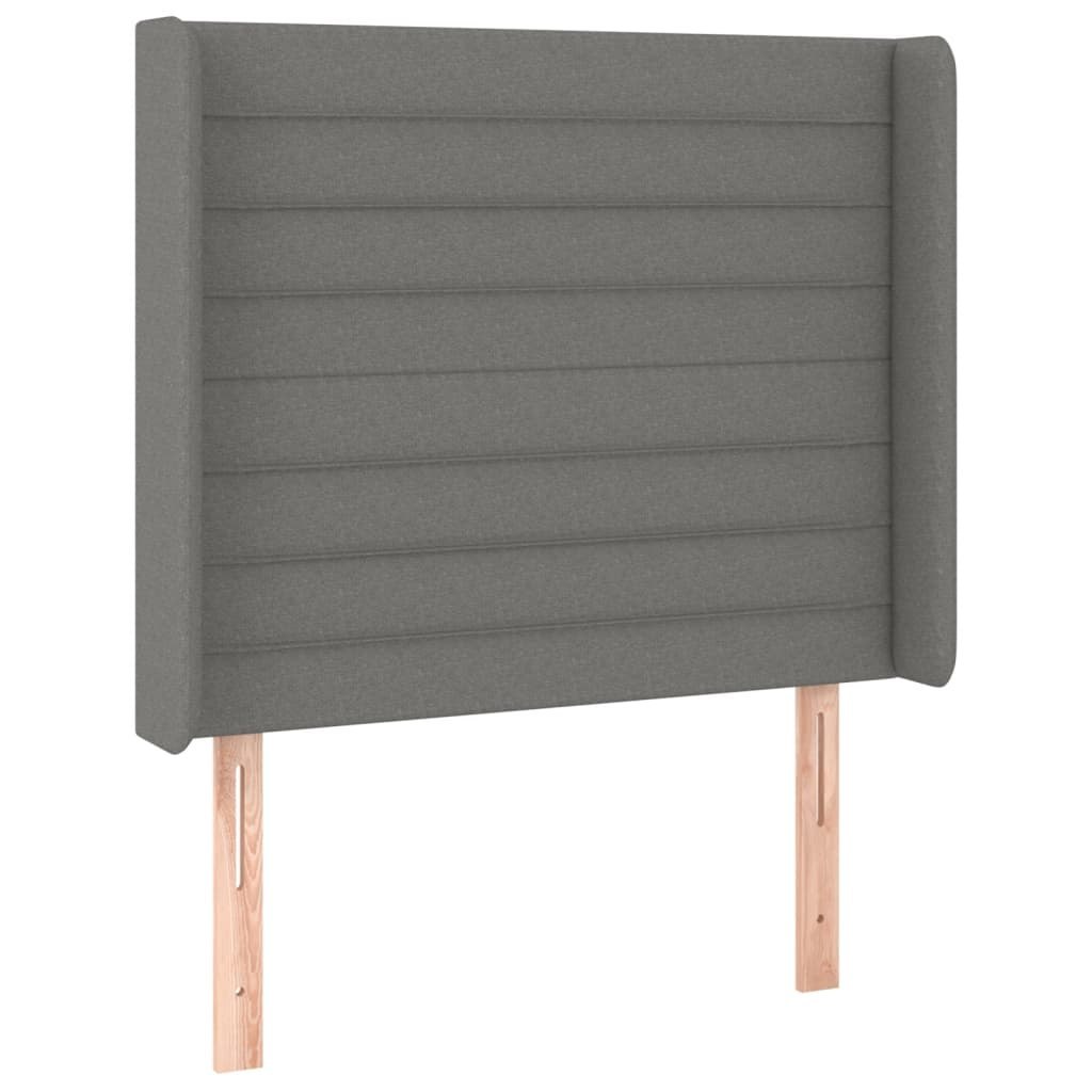Zagłówek do łóżka z LED, ciemnoszary, 93x16x118/128 cm, tkanina Lumarko!