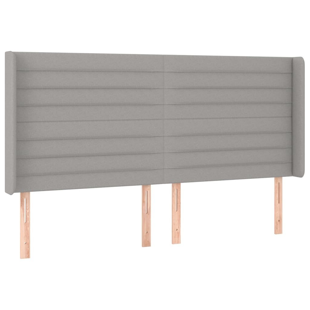 Zagłówek do łóżka z LED, jasnoszary, 163x16x118/128 cm, tkanina Lumarko!