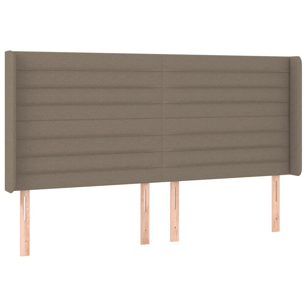 Zagłówek do łóżka z LED, taupe, 163x16x118/128 cm, tkanina Lumarko!