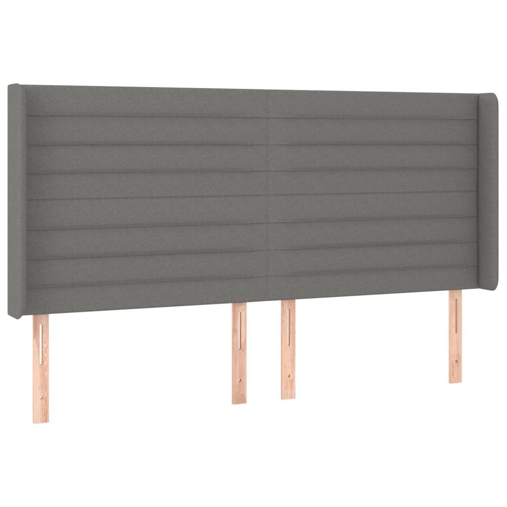 Zagłówek do łóżka z LED, ciemnoszary, 203x16x118/128cm, tkanina Lumarko!