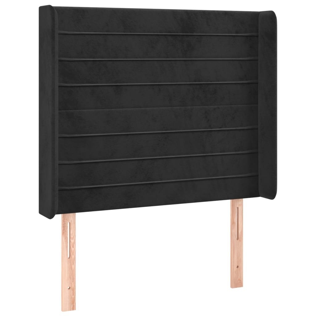Zagłówek do łóżka z LED, czarny, 93x16x118/128 cm, aksamit Lumarko!