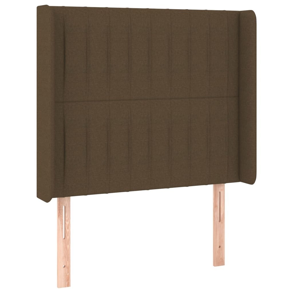 Zagłówek do łóżka z LED ciemnobrązowy, 93x16x118/128 cm tkanina Lumarko!