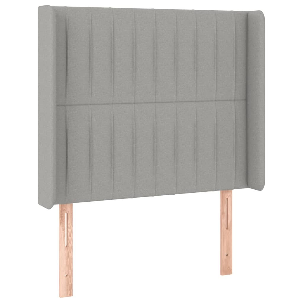 Zagłówek do łóżka z LED, jasnoszary, 103x16x118/128 cm, tkanina Lumarko!