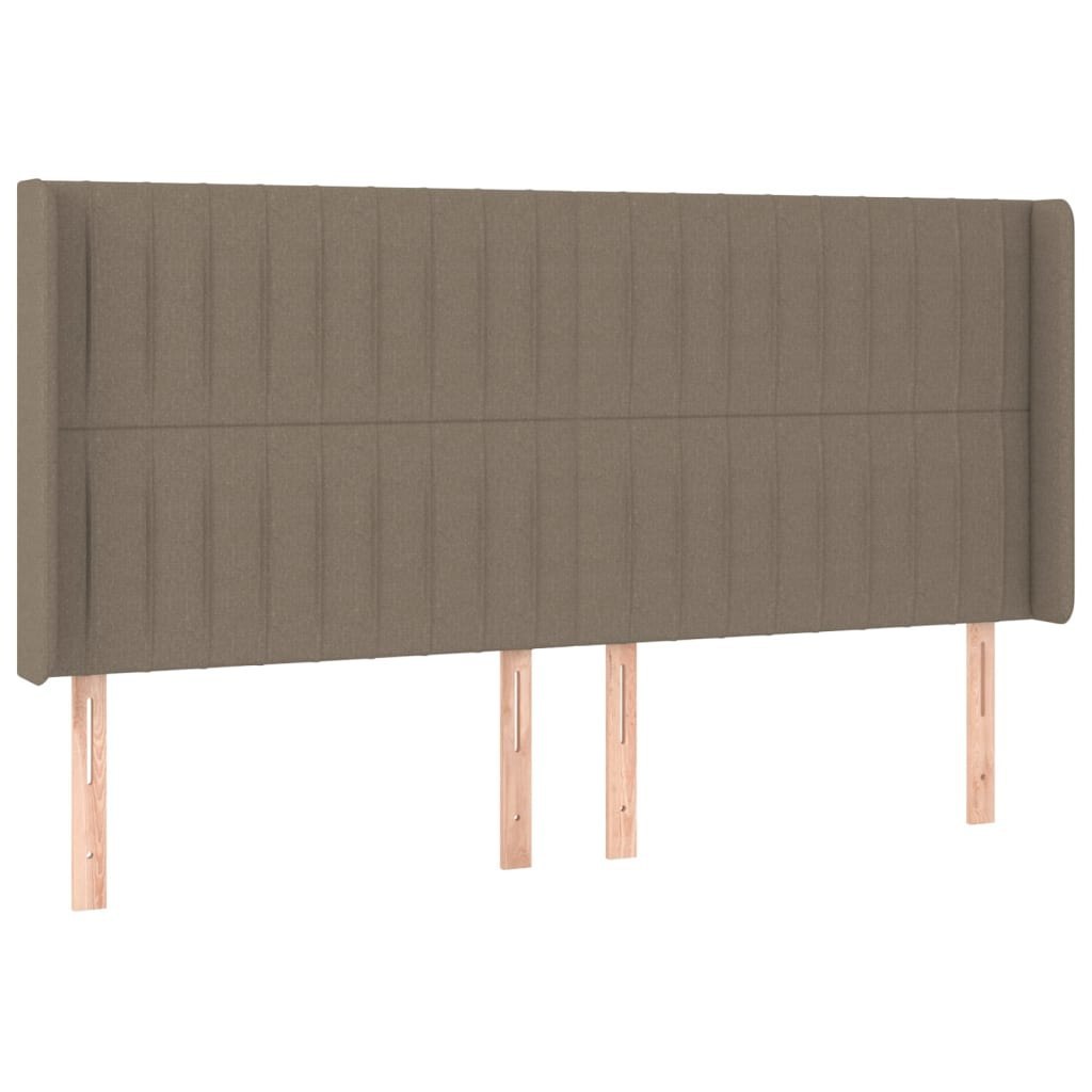 Zagłówek do łóżka z LED, taupe, 203x16x118/128 cm, tkanina Lumarko!