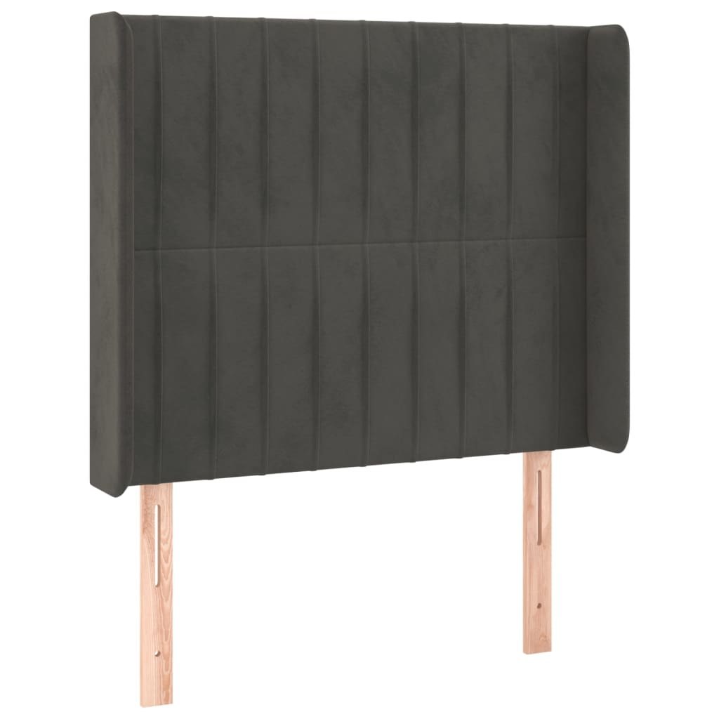 Zagłówek do łóżka z LED, ciemnoszary, 93x16x118/128 cm, aksamit Lumarko!