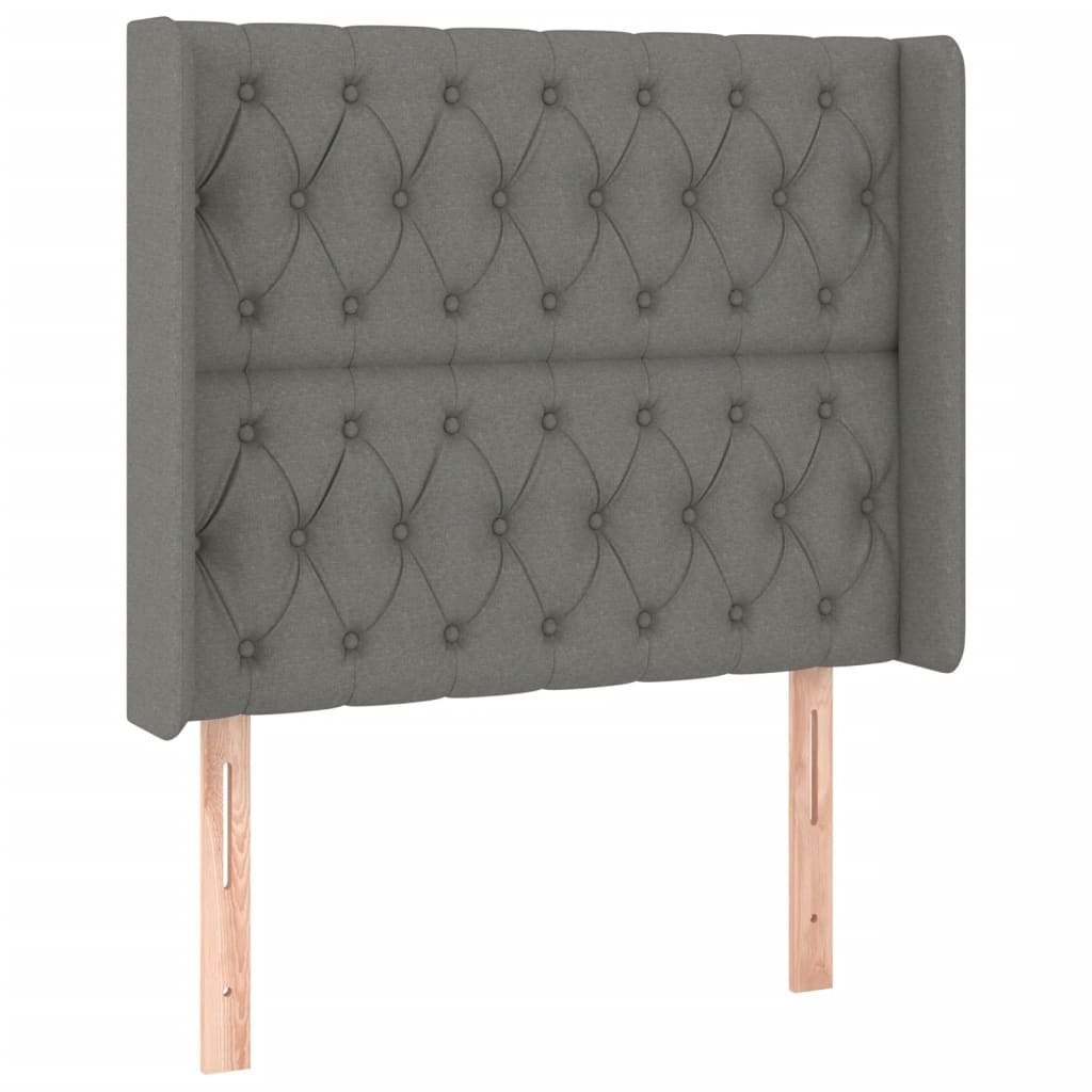 Zagłówek do łóżka z LED, ciemnoszary, 103x16x118/128cm, tkanina Lumarko!
