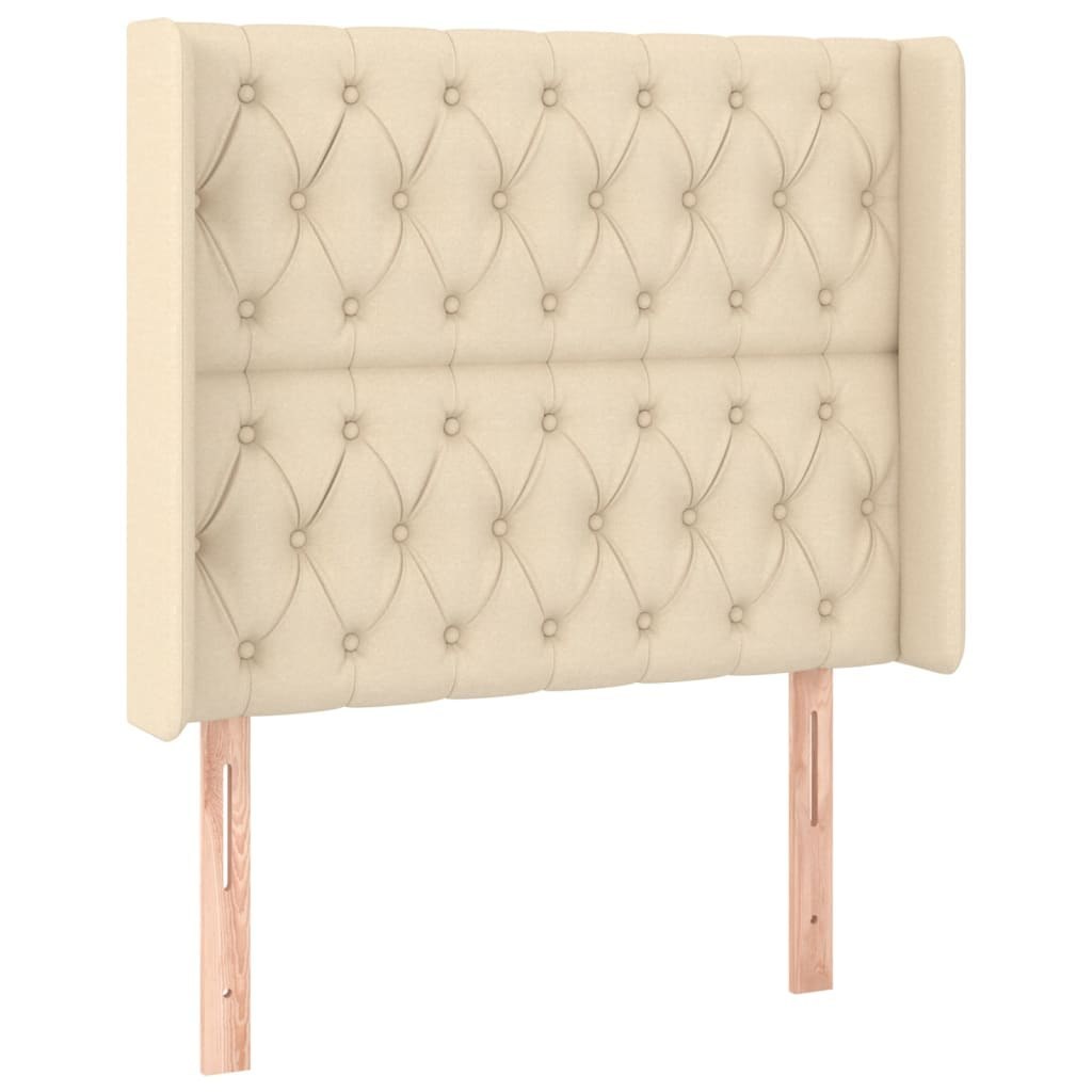 Zagłówek do łóżka z LED, kremowy, 103x16x118/128 cm, tkanina Lumarko!
