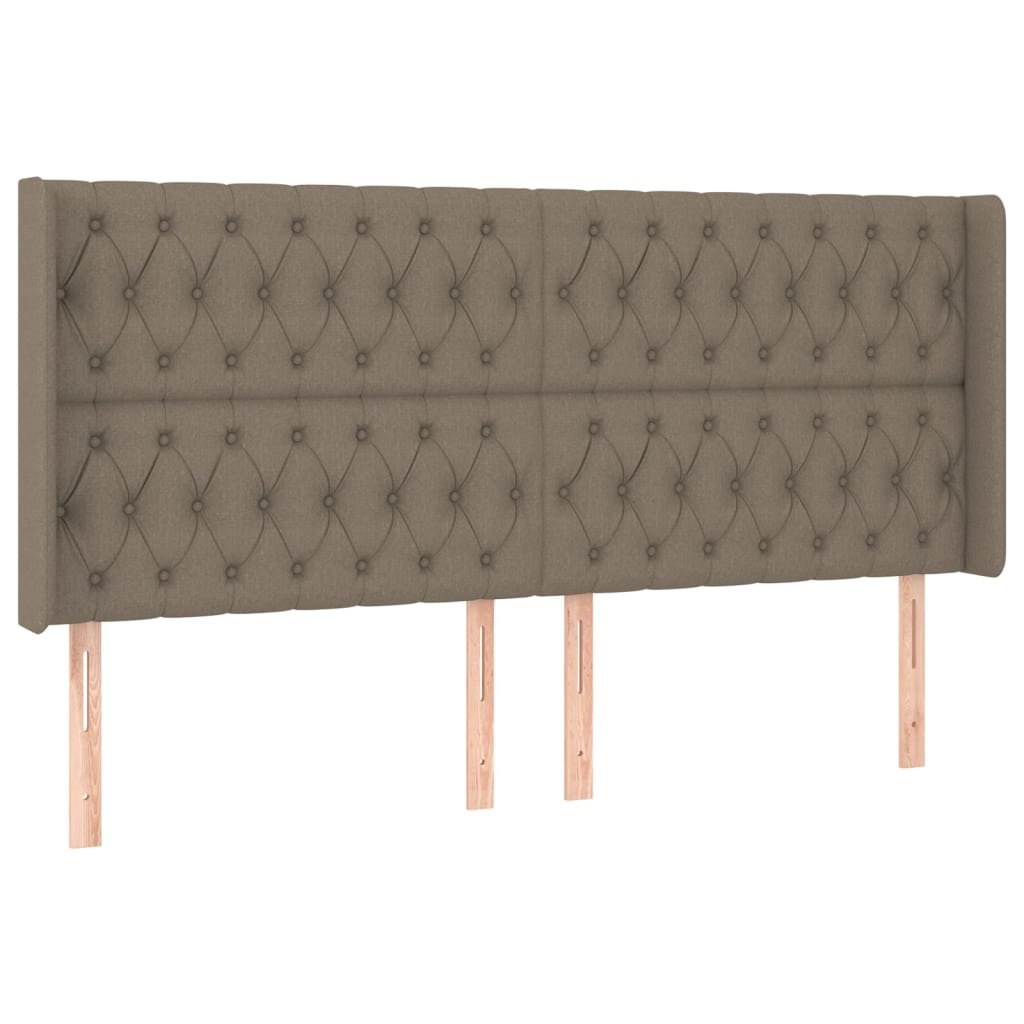 Zagłówek do łóżka z LED, taupe, 183x16x118/128 cm, tkanina Lumarko!