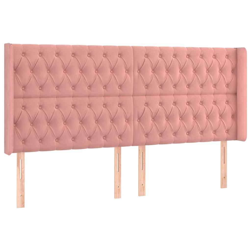 Zagłówek do łóżka z LED, różowy, 183x16x118/128 cm, aksamit Lumarko!