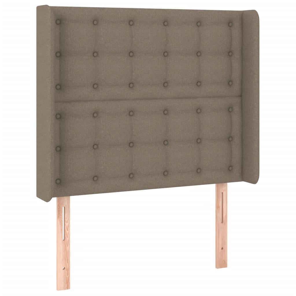 Zagłówek do łóżka z LED, taupe, 83x16x118/128 cm, tkanina Lumarko!