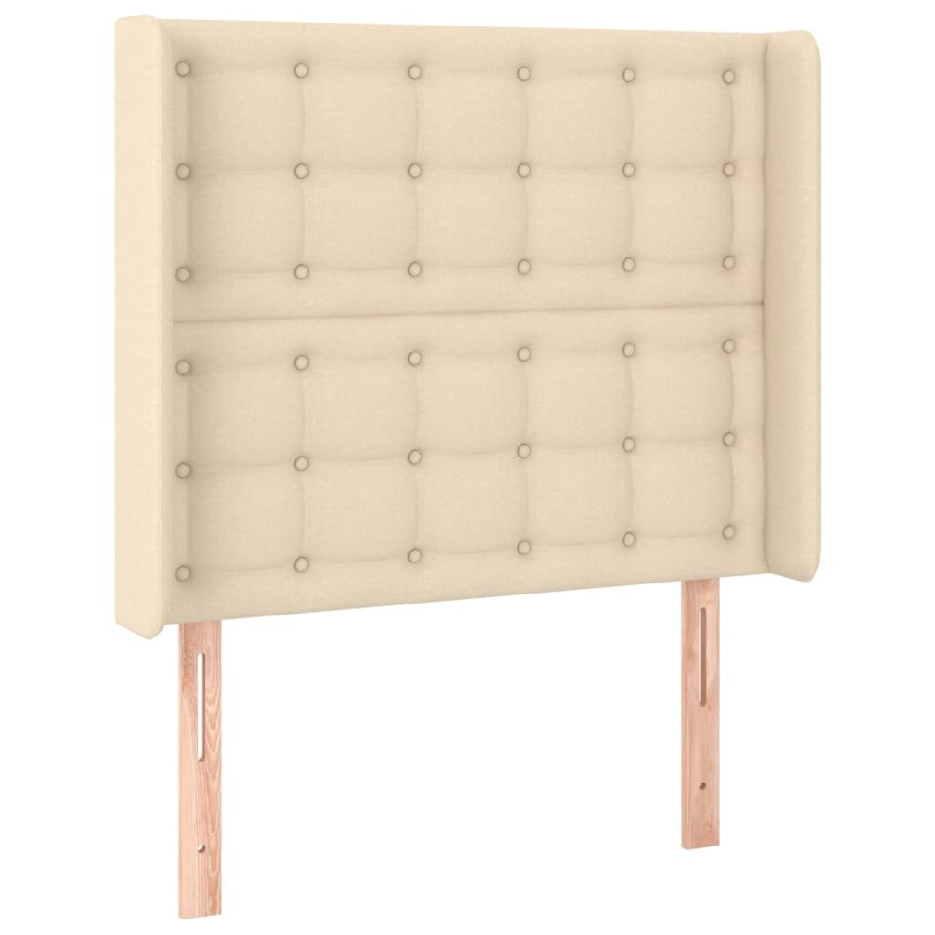 Zagłówek do łóżka z LED, kremowy, 83x16x118/128 cm, tkanina Lumarko!