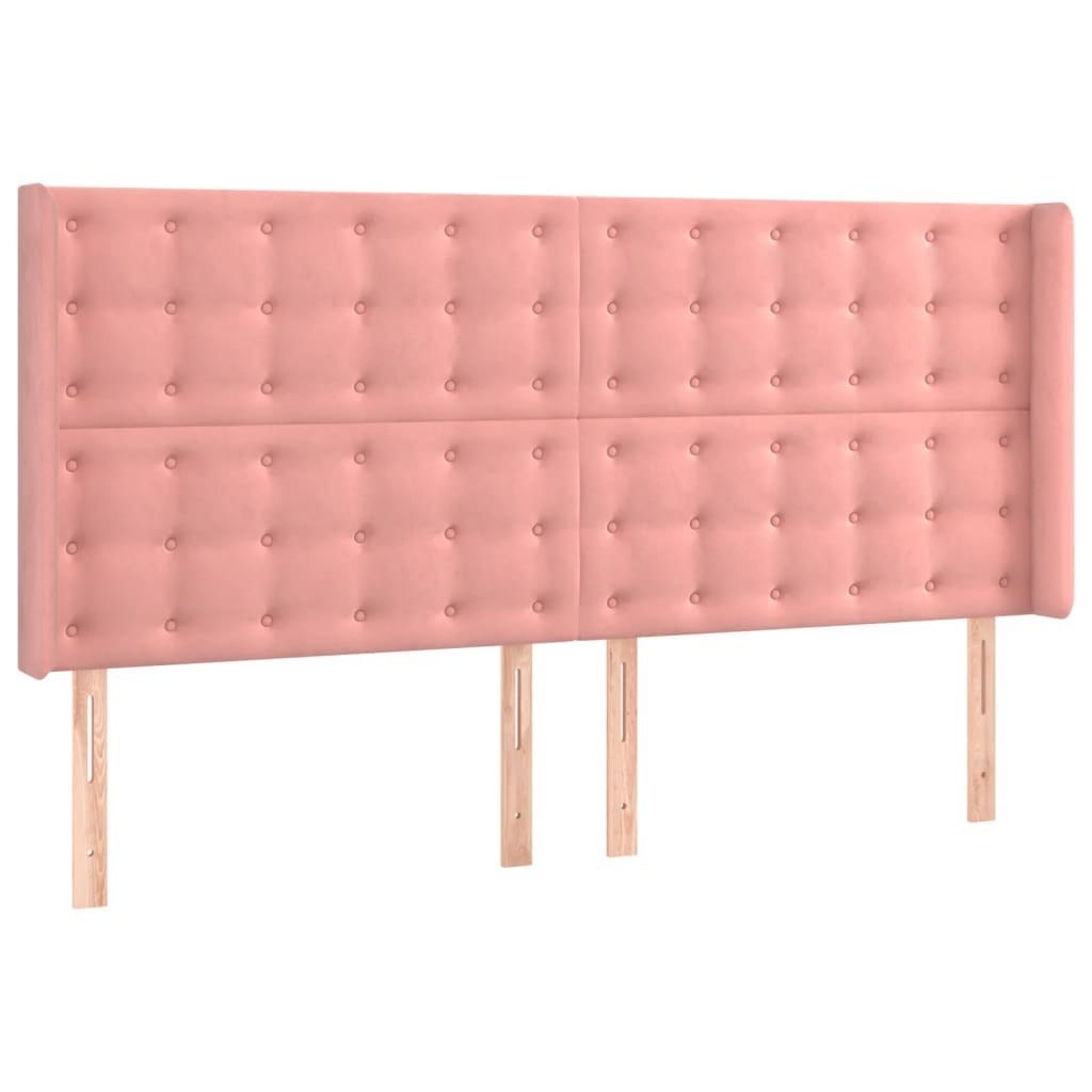 Zagłówek do łóżka z LED, różowy, 183x16x118/128 cm, aksamit Lumarko!