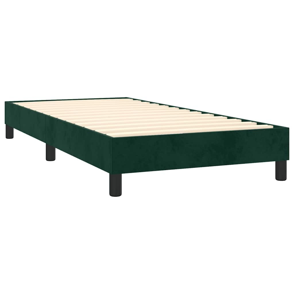 Łóżko kontynentalne z materacem i LED zielony aksamit 90x200 cm Lumarko!