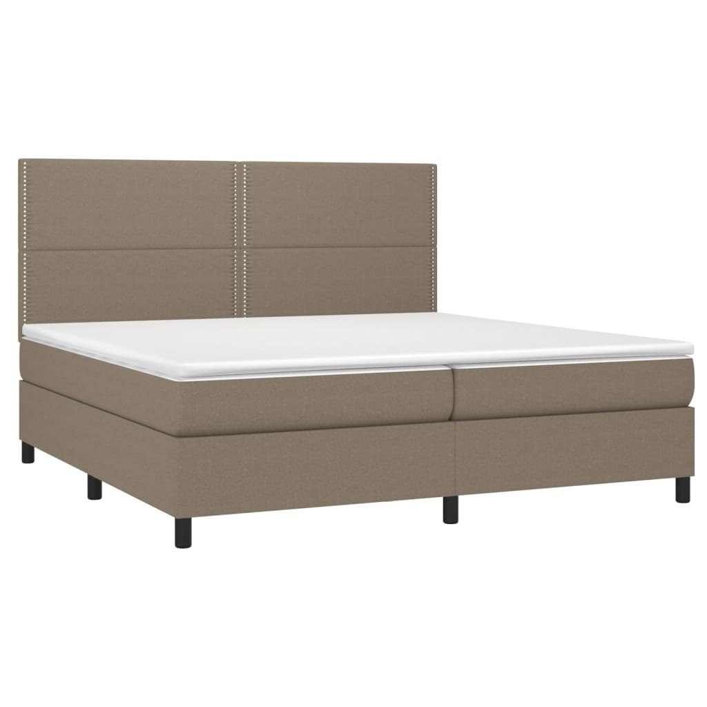 Łóżko kontynentalne z materacem, taupe, 200 x 200 cm, tkanina Lumarko!