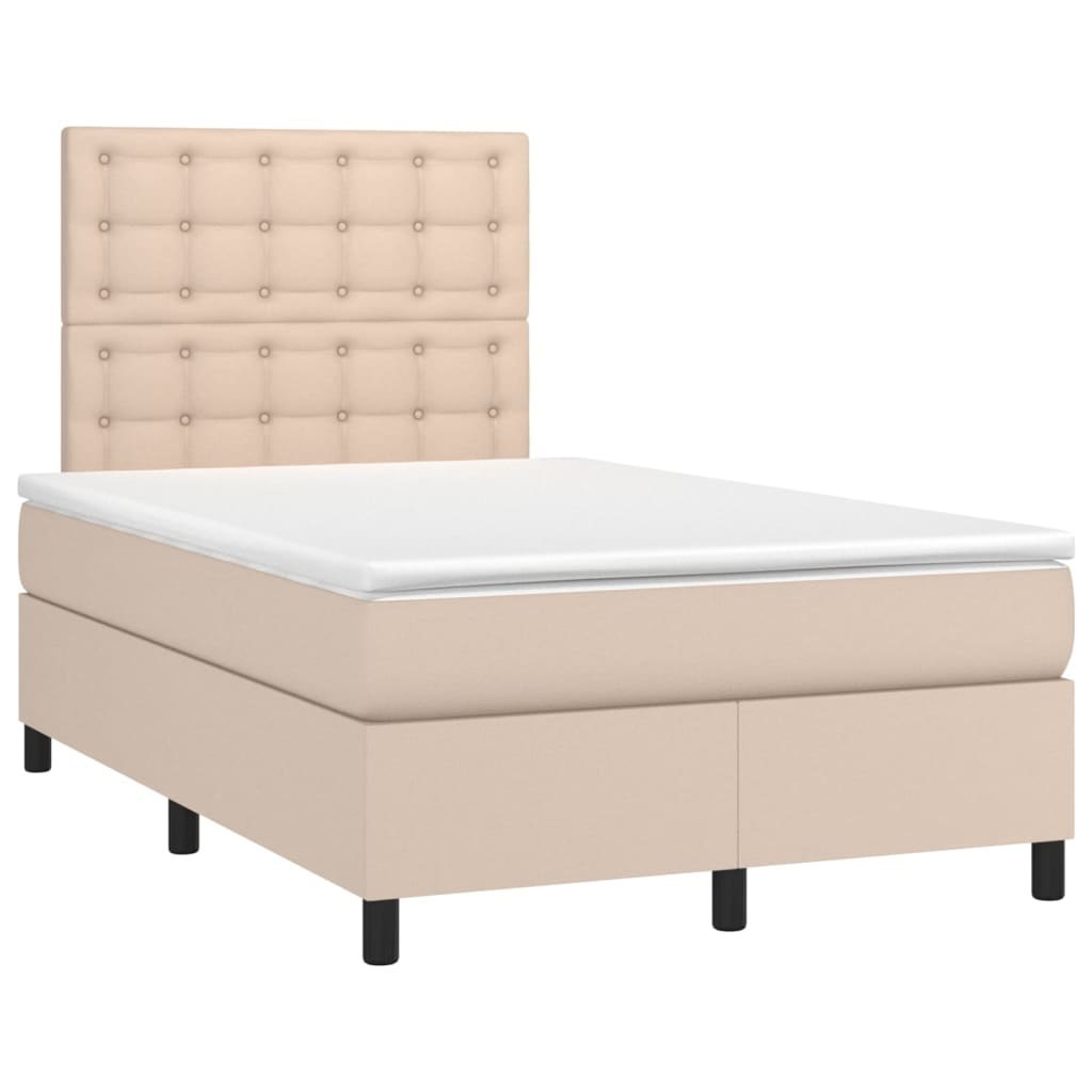 Łóżko kontynentalne, materac i LED cappuccino 120x200cm Lumarko!