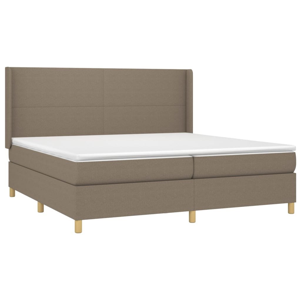 Łóżko kontynentalne z materacem, taupe, 200 x 200 cm, tkanina Lumarko!