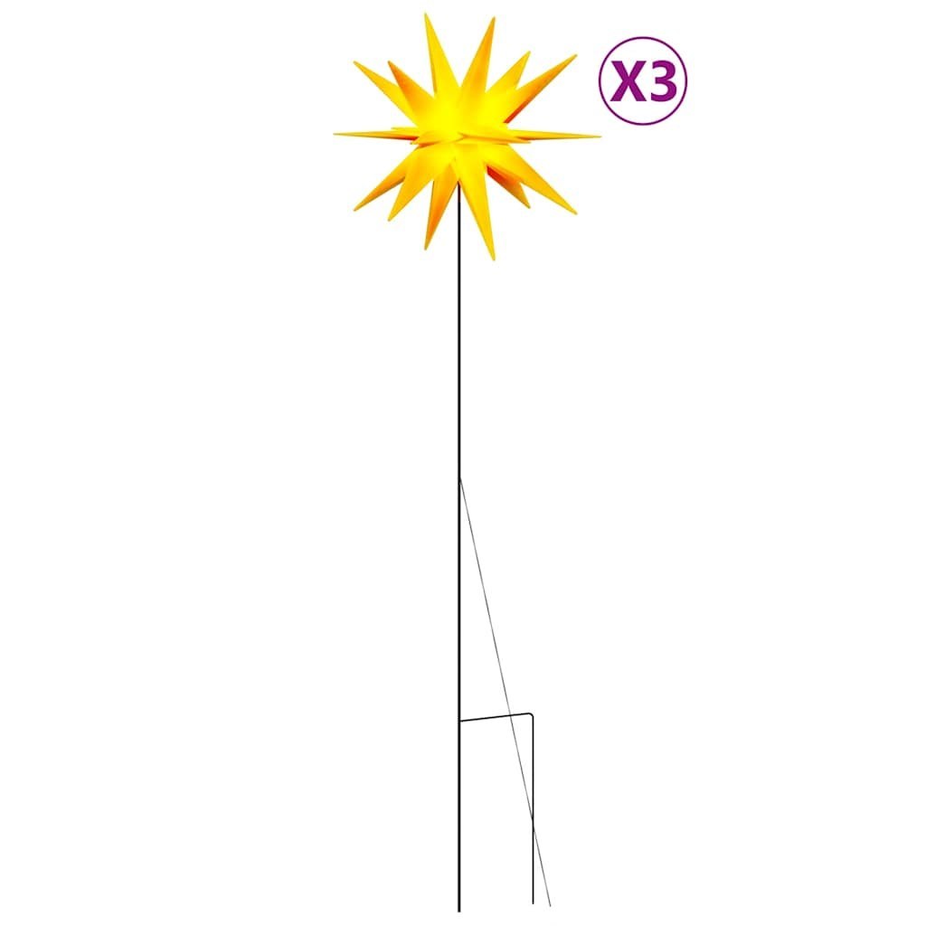 Ozdoby świetlne LED z prętami, składane 3 szt., żółte, 57 cm Lumarko!