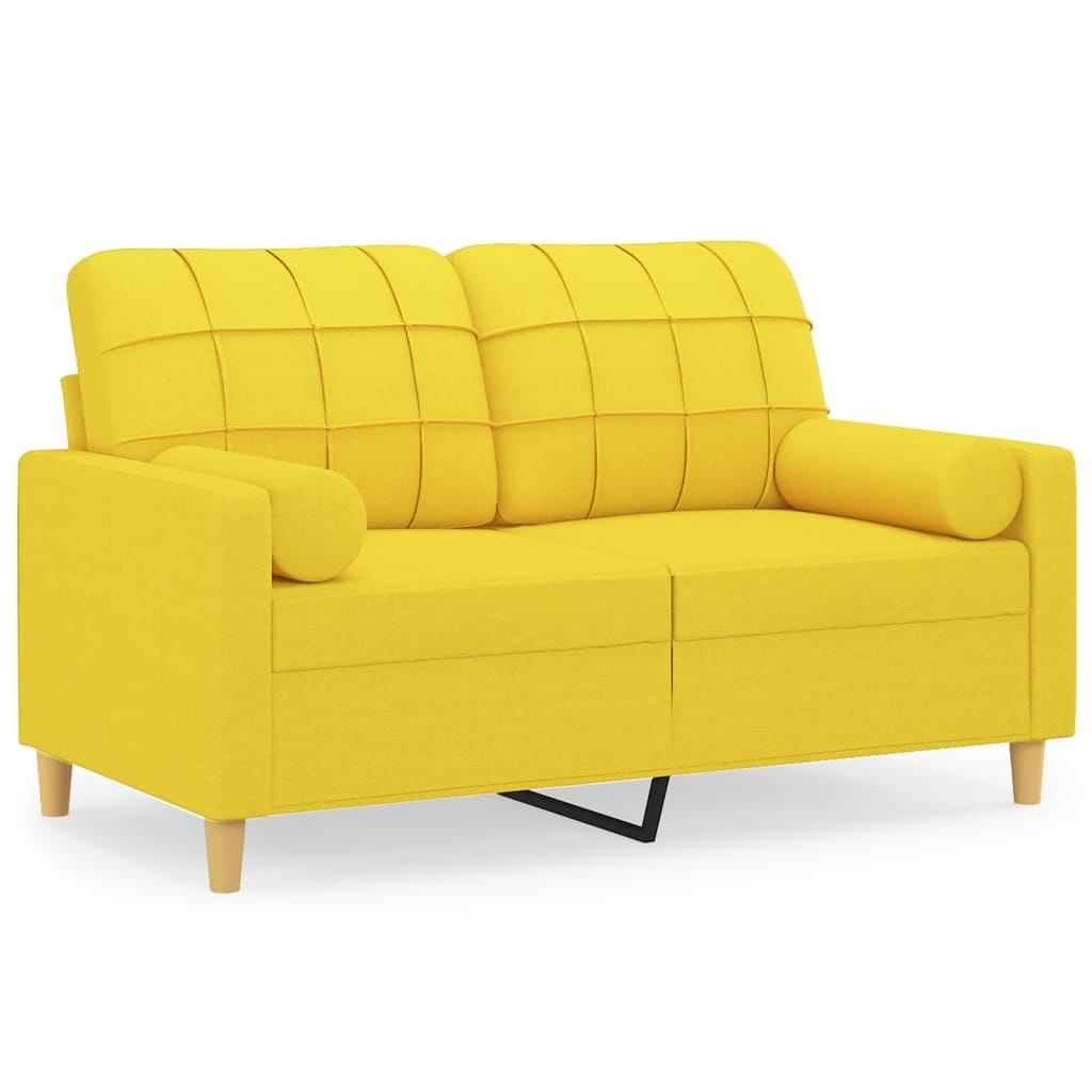 2-osobowa sofa z poduszkami, jasnożółta, 120 cm, tkanina Lumarko!