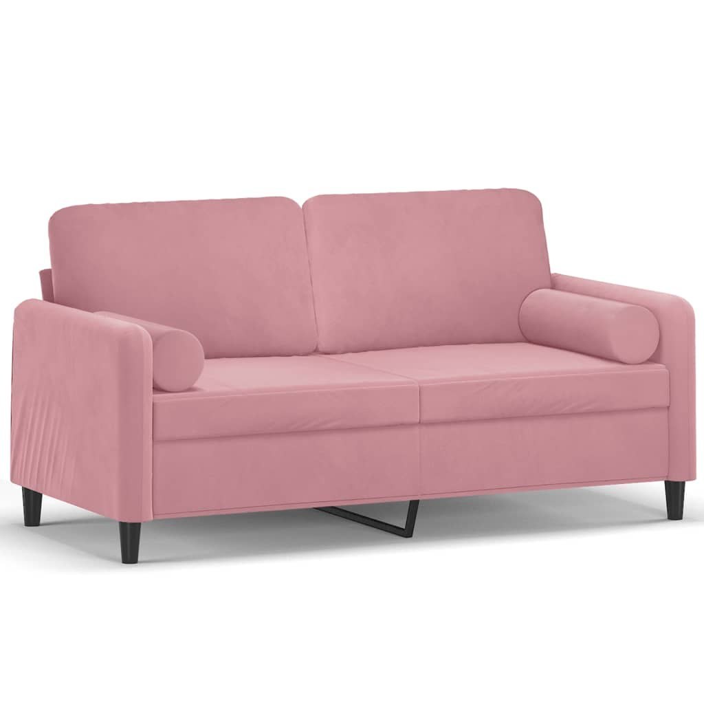 2-osobowa sofa z poduszkami, różowa, 140 cm, aksamit Lumarko!