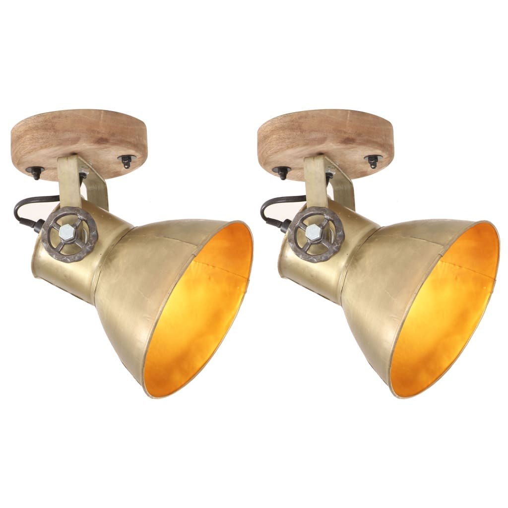 Industrialne lampy ścienne/sufitowe 2 szt. mosiądz 20x25 cm E27 Lumarko!