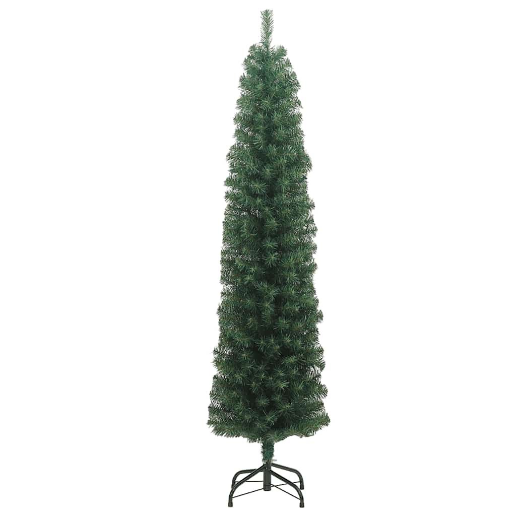 Smukła sztuczna choinka ze stojakiem, zielona, 240 cm, PVC Lumarko!