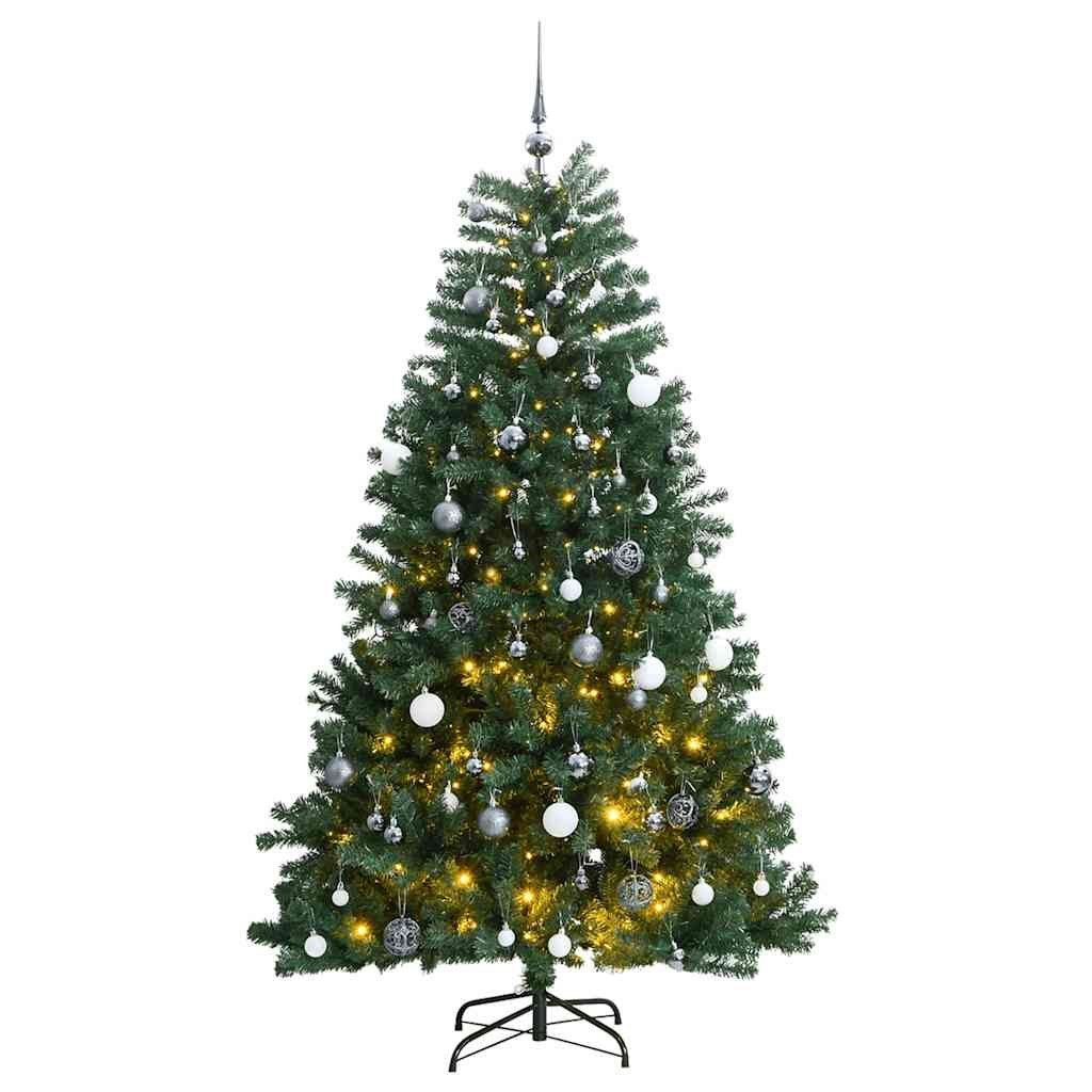 Sztuczna choinka na zawiasach, 300 lampek LED i bombki, 240 cm Lumarko!