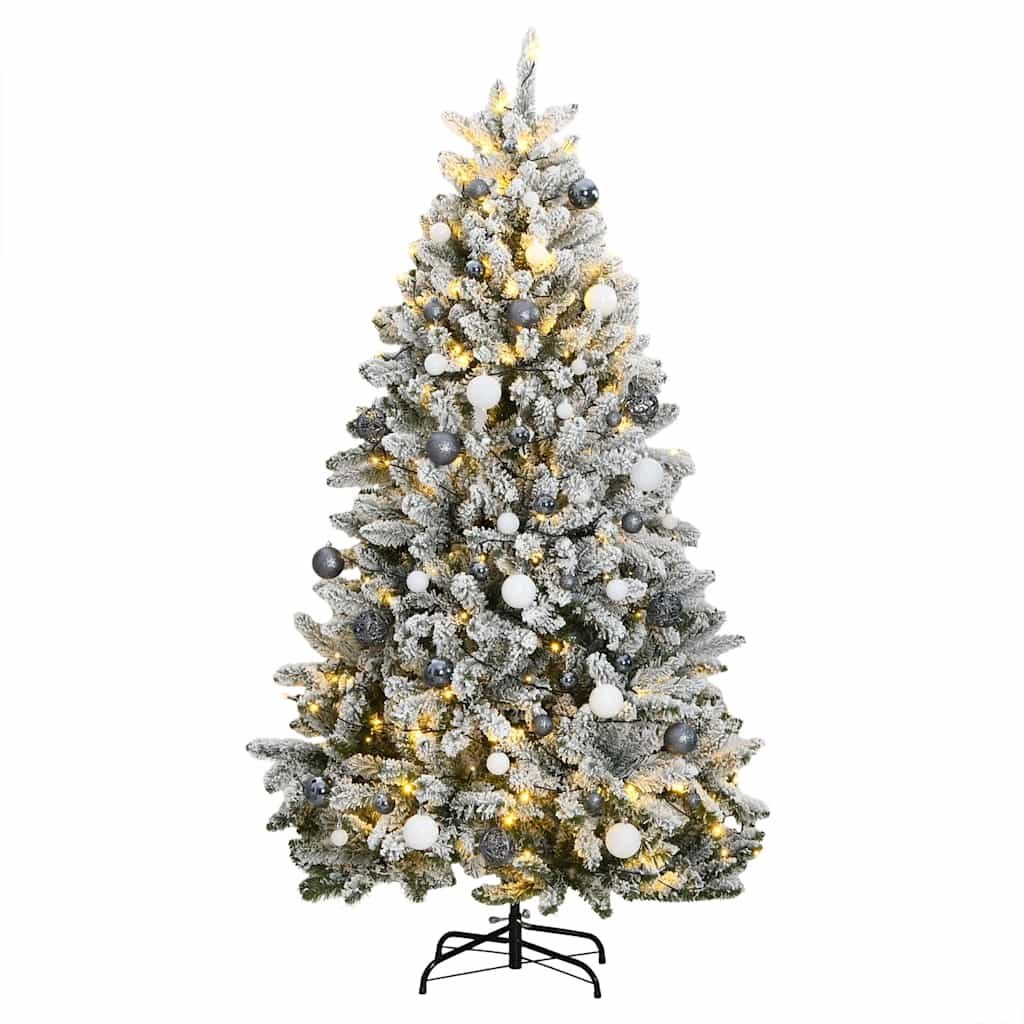 Sztuczna choinka na zawiasach, 300 lampek LED i bombki, 210 cm Lumarko!