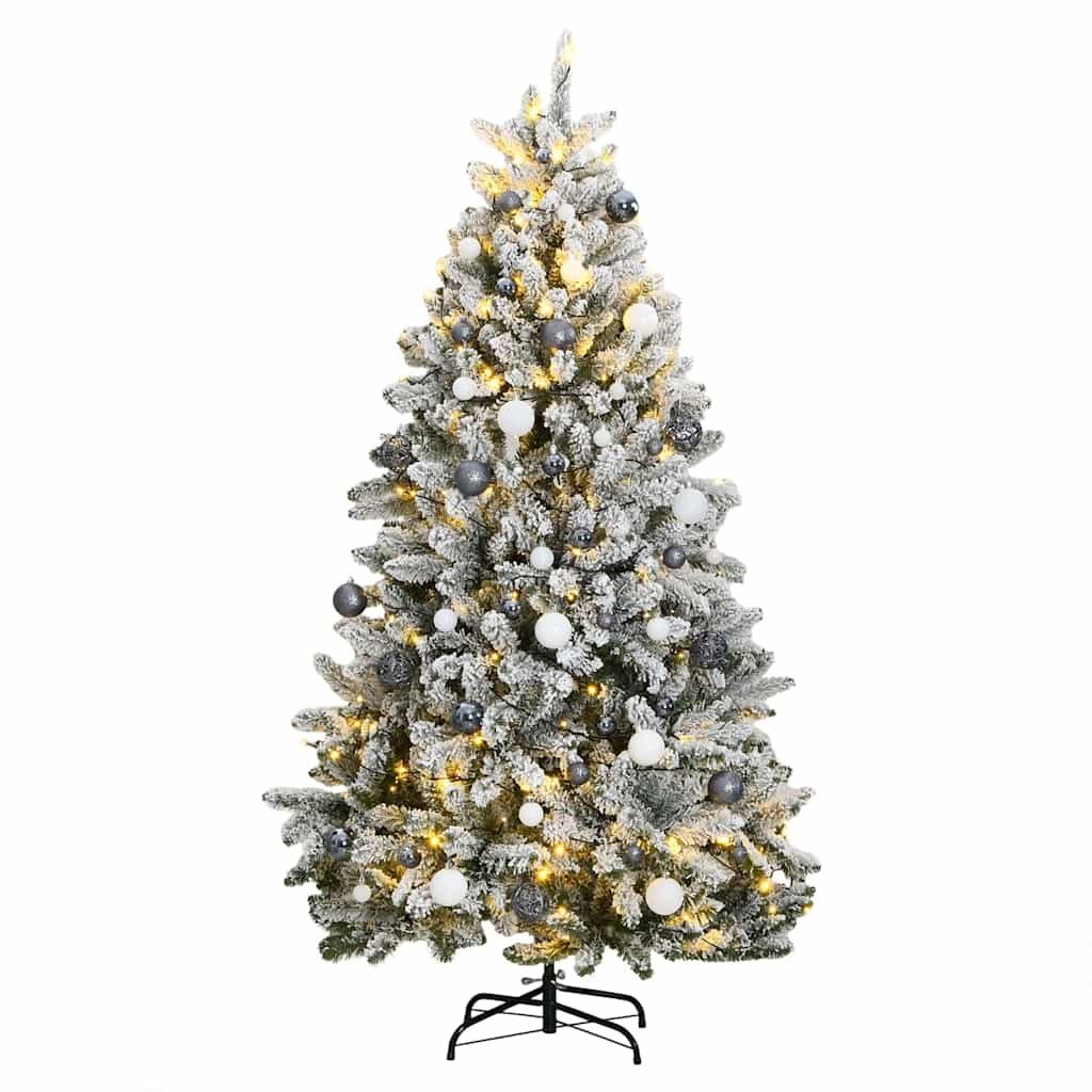 Sztuczna choinka na zawiasach, 300 lampek LED i bombki, 240 cm Lumarko!