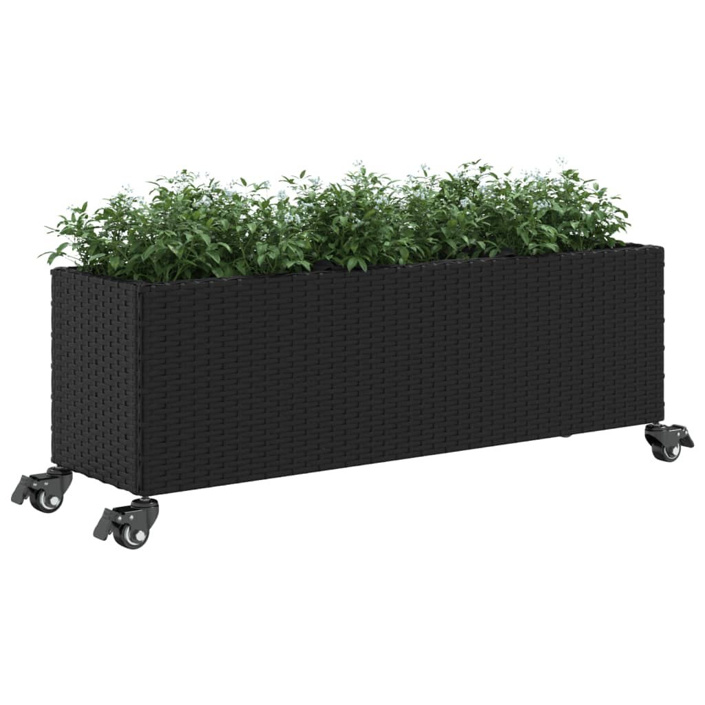 Donice ogrodowe z kółkami, 2 szt., czarne, 107x32x38 cm Lumarko!
