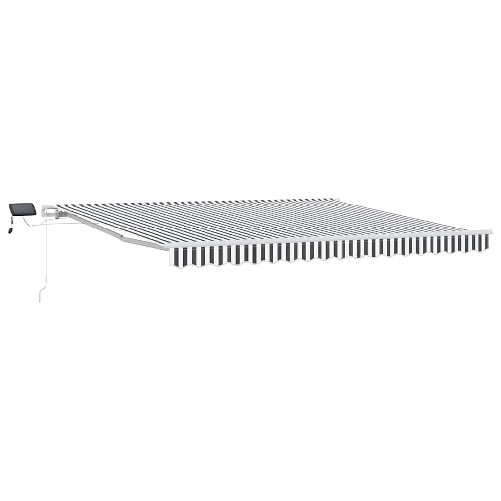 Ręcznie zwijana markiza z LED, antracytowo-biała, 400x300 cm Lumarko!