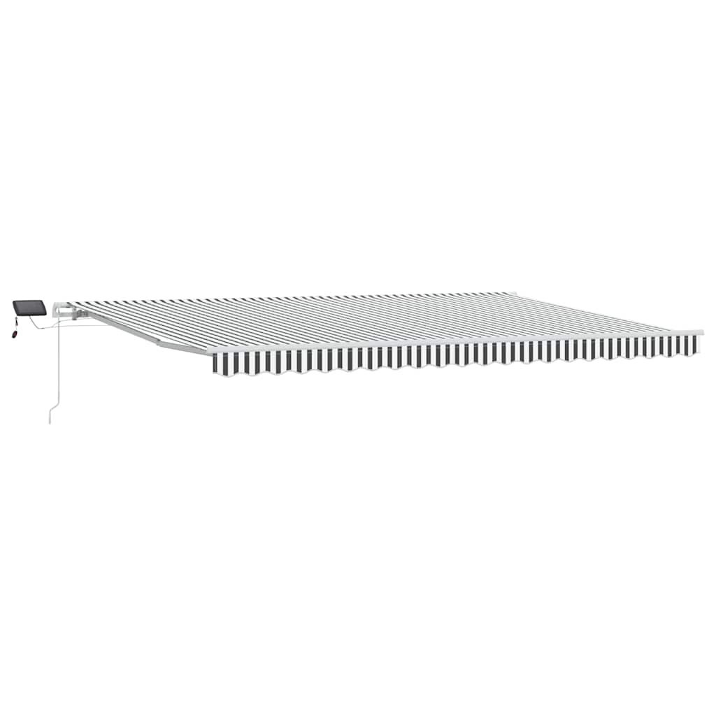 Ręcznie zwijana markiza z LED, antracytowo-biała, 500x300 cm Lumarko!
