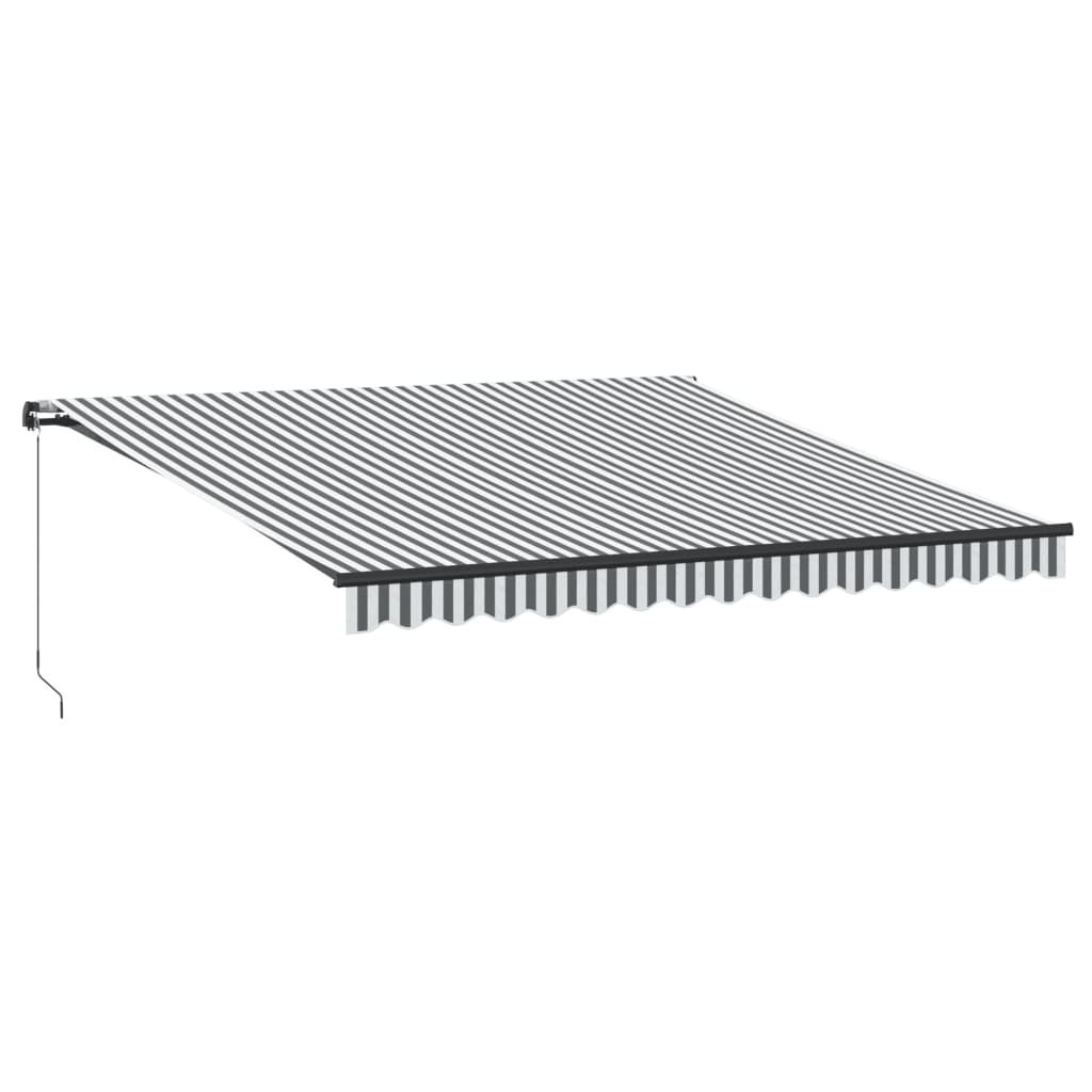 Ręcznie zwijana markiza z LED, antracytowo-biała, 400x350 cm Lumarko!