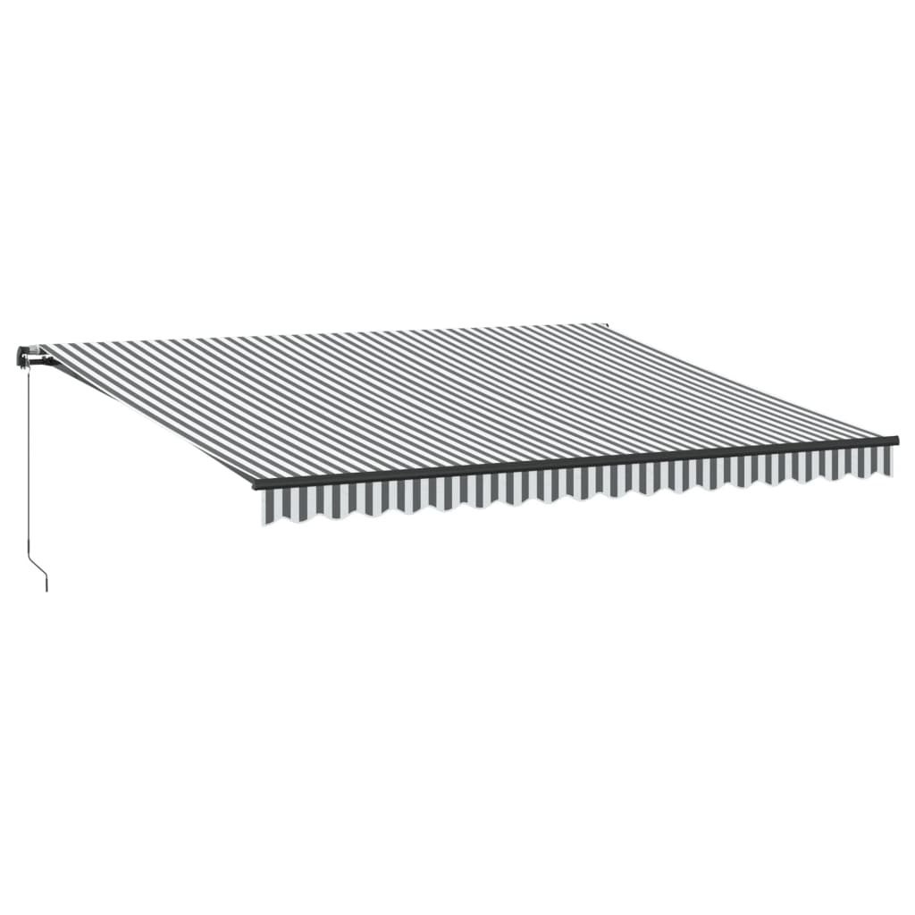 Ręcznie zwijana markiza z LED, antracytowo-biała, 450x350 cm Lumarko!