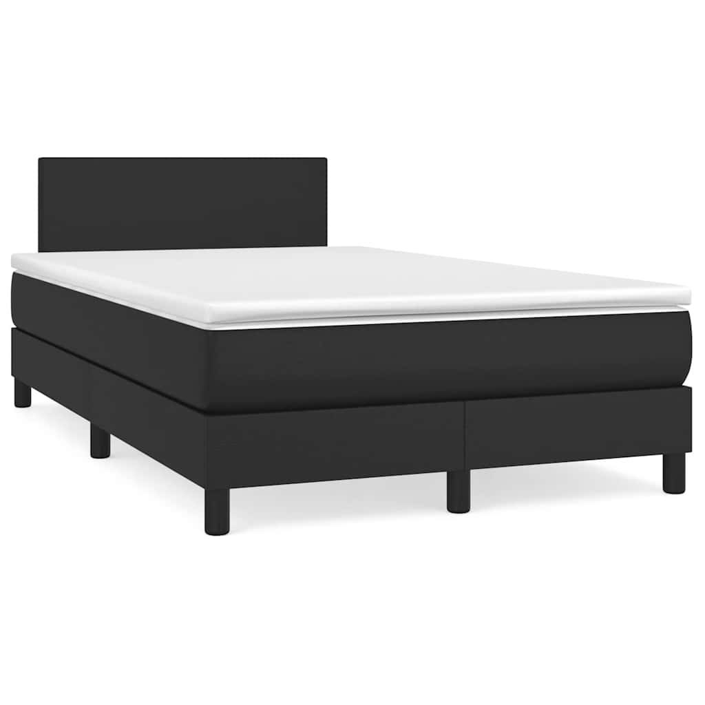 Łóżko kontynentalne z materacem i LED, czarne, 120x190 cm Lumarko!