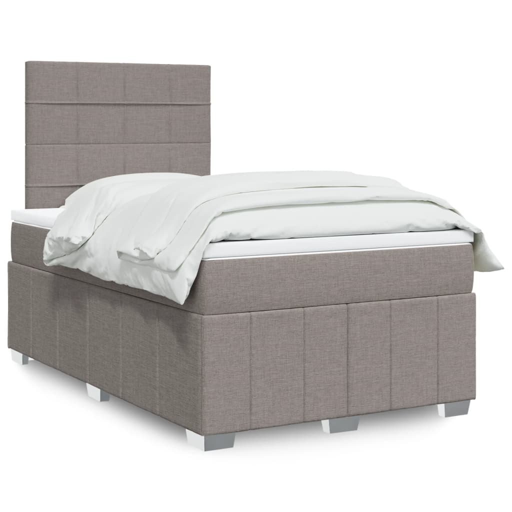 Łóżko kontynentalne z materacem, taupe, 120x190 cm, tkanina Lumarko!