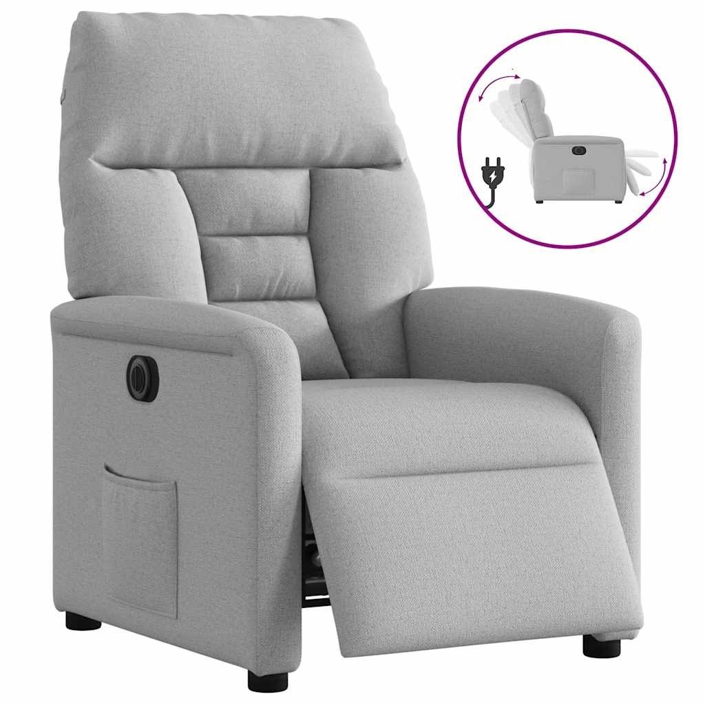 Elektryczny fotel rozkładany Cloud Grey Fabric Lumarko!