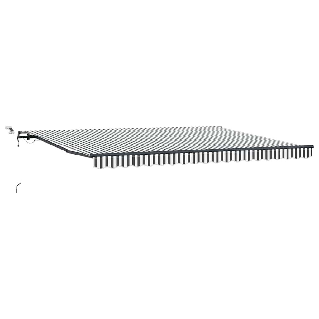 Automatyczna markiza z LED, antracytowo-biała, 450x300 cm Lumarko!