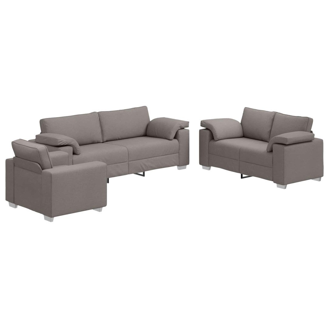 Sofa 3 pcs Ciemnoszary 219 x 80 x 82 cm Tkanina lniana Lumarko!