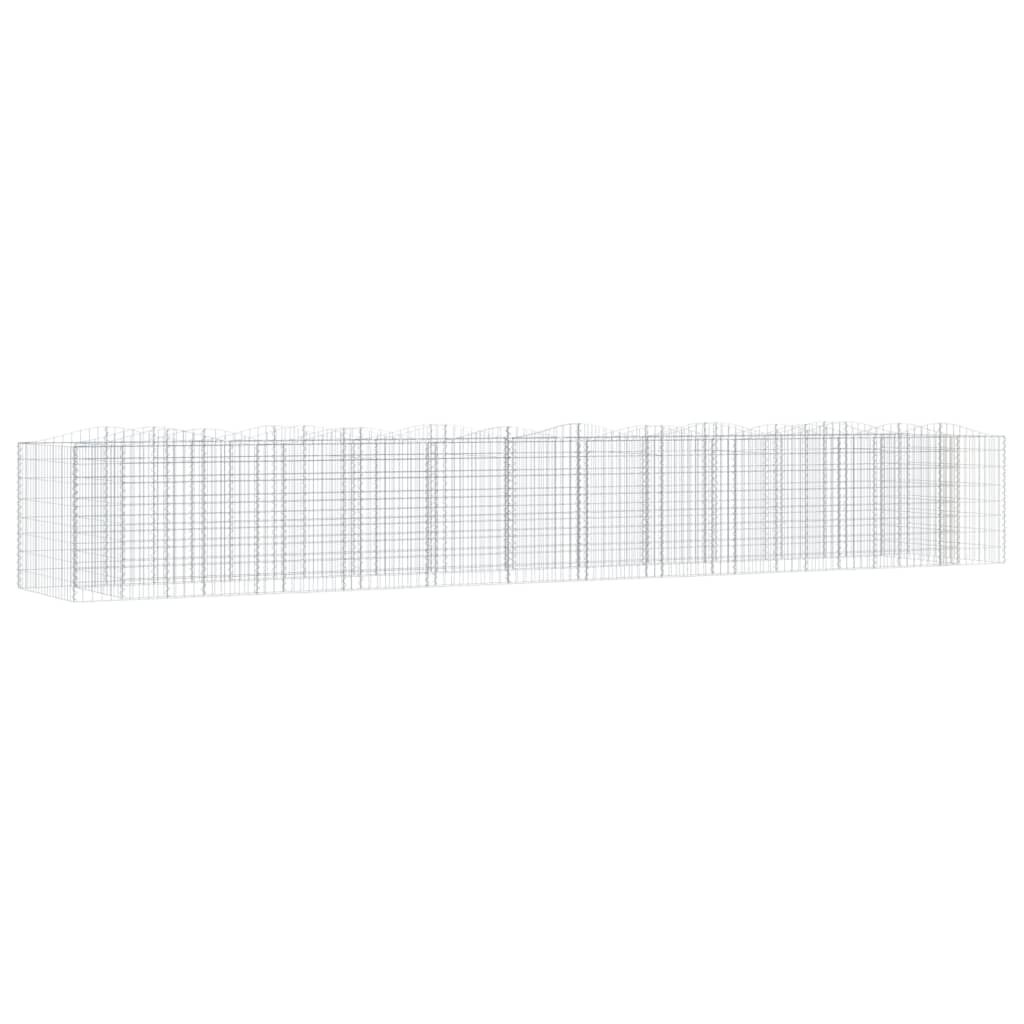Łukowaty kosz gabionowy, 600x100x100 cm, galwanizowane żelazo