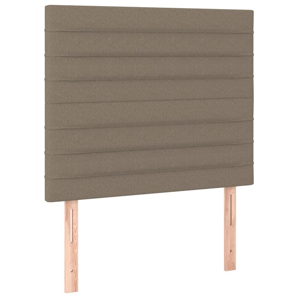 Zagłówek do łóżka z LED, taupe, 100x5x118/128 cm, tkanina