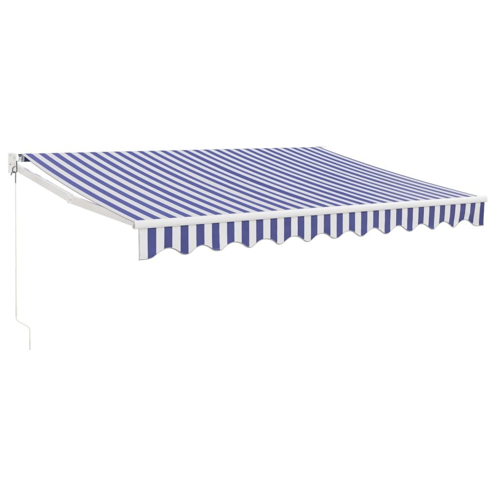 Zwijana markiza, niebiesko-biała, 3x2,5 m, tkanina i aluminium