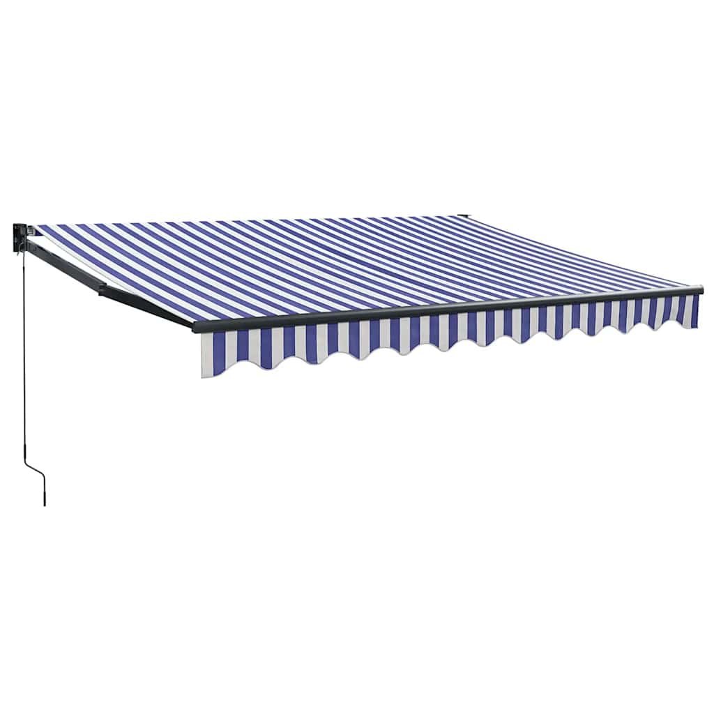 Zwijana markiza, niebiesko-biała, 3x2,5 m, tkanina i aluminium