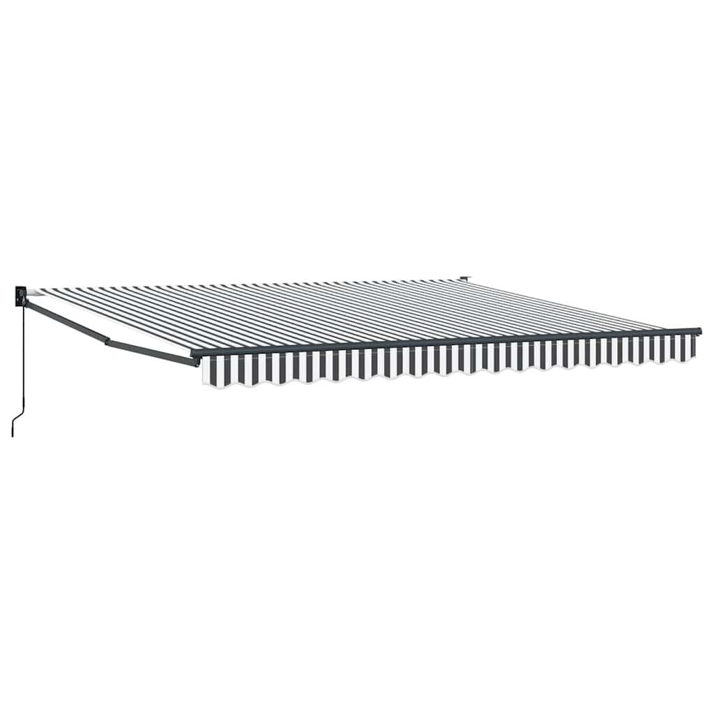 Zwijana markiza, antracytowo-biała, 4x3 m, tkanina i aluminium