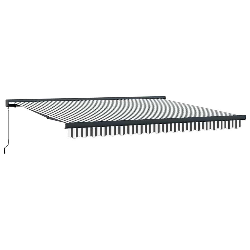 Zwijana markiza, antracytowo-biała, 4x3 m, tkanina i aluminium
