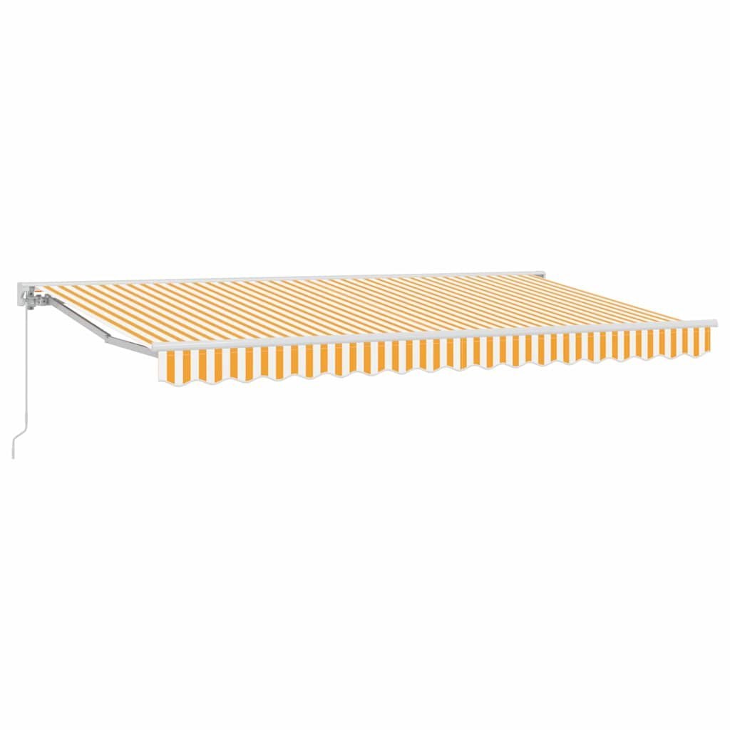 Rama markizy Żółty i Biały 350 x 200 cm Poliester z powłoką PU