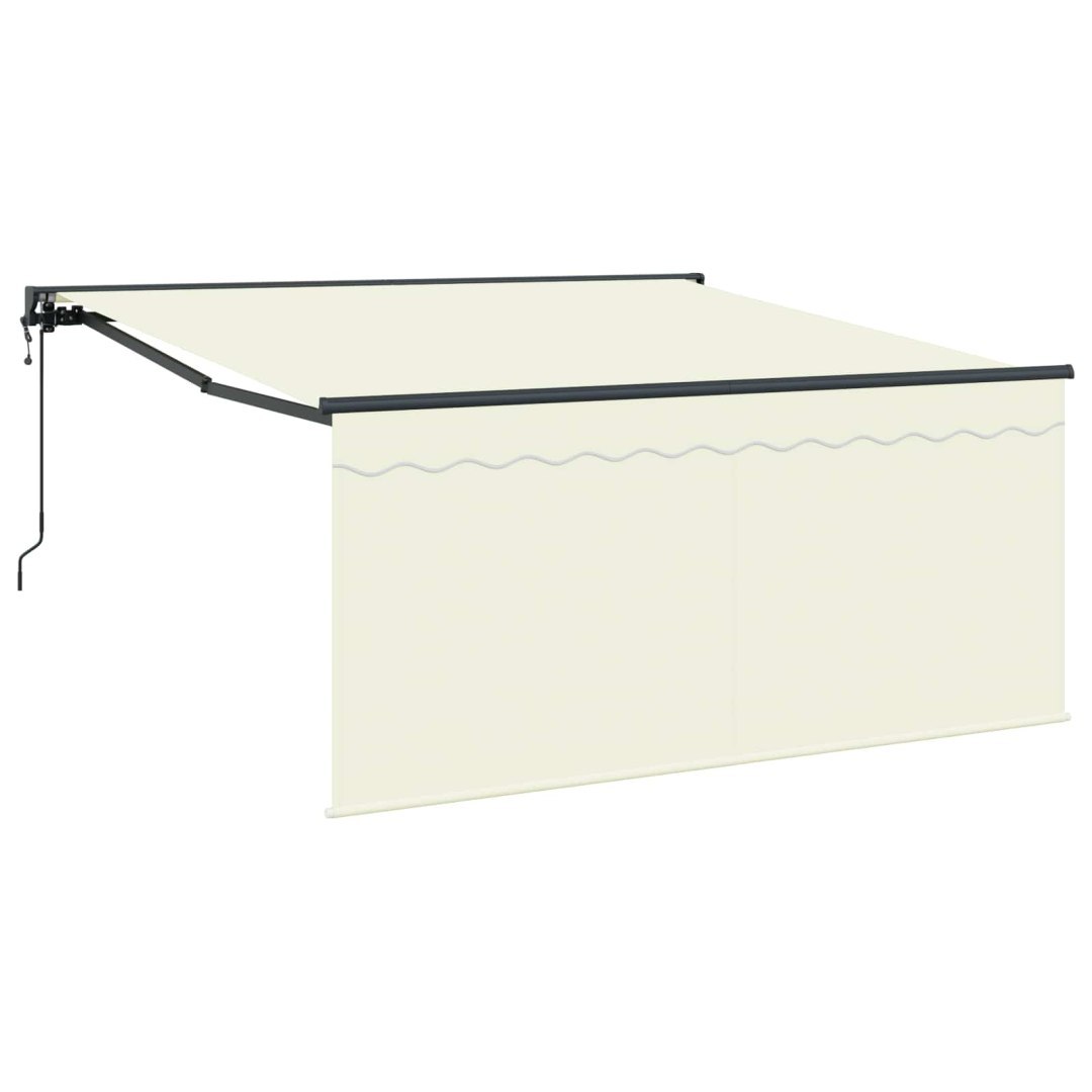 Markiza zwijana Kremowy 350 x 250 cm Poliester i aluminium