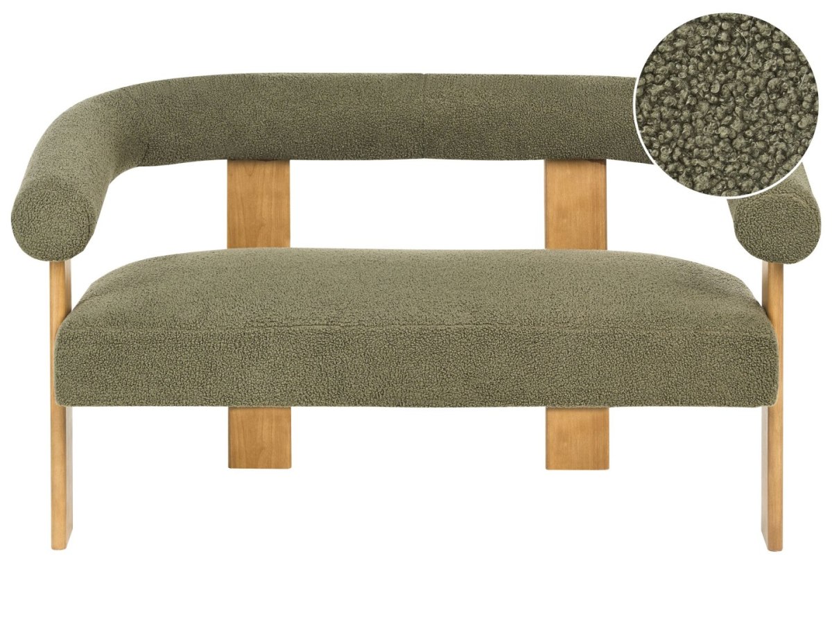 Boucle Zielony/ jasny brąz
