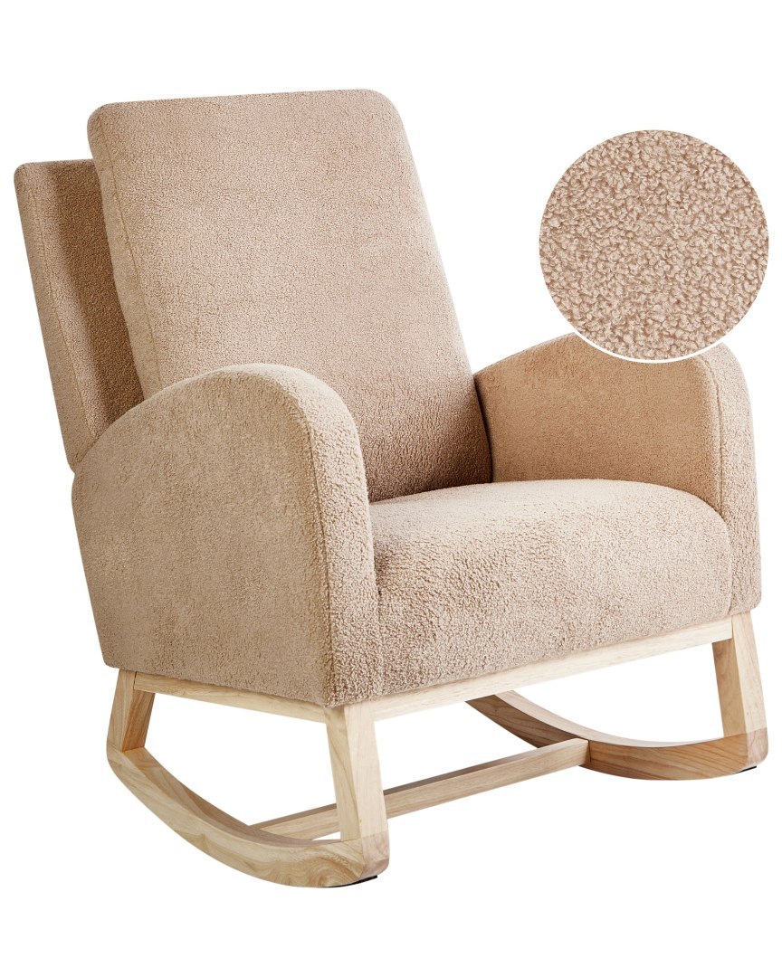 Fotel bujany ALSTA Boucle Beżowy