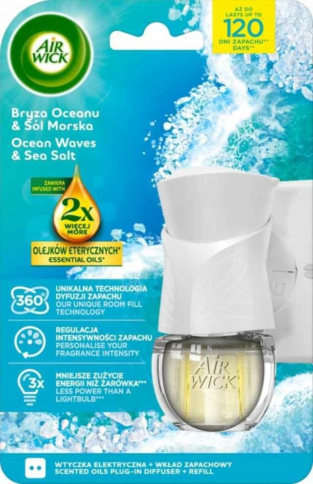 Air Wick Elektryczny Odświeżacz Powietrza Wtyczka + Wkład Bryza Oceanu & Sól Morska...